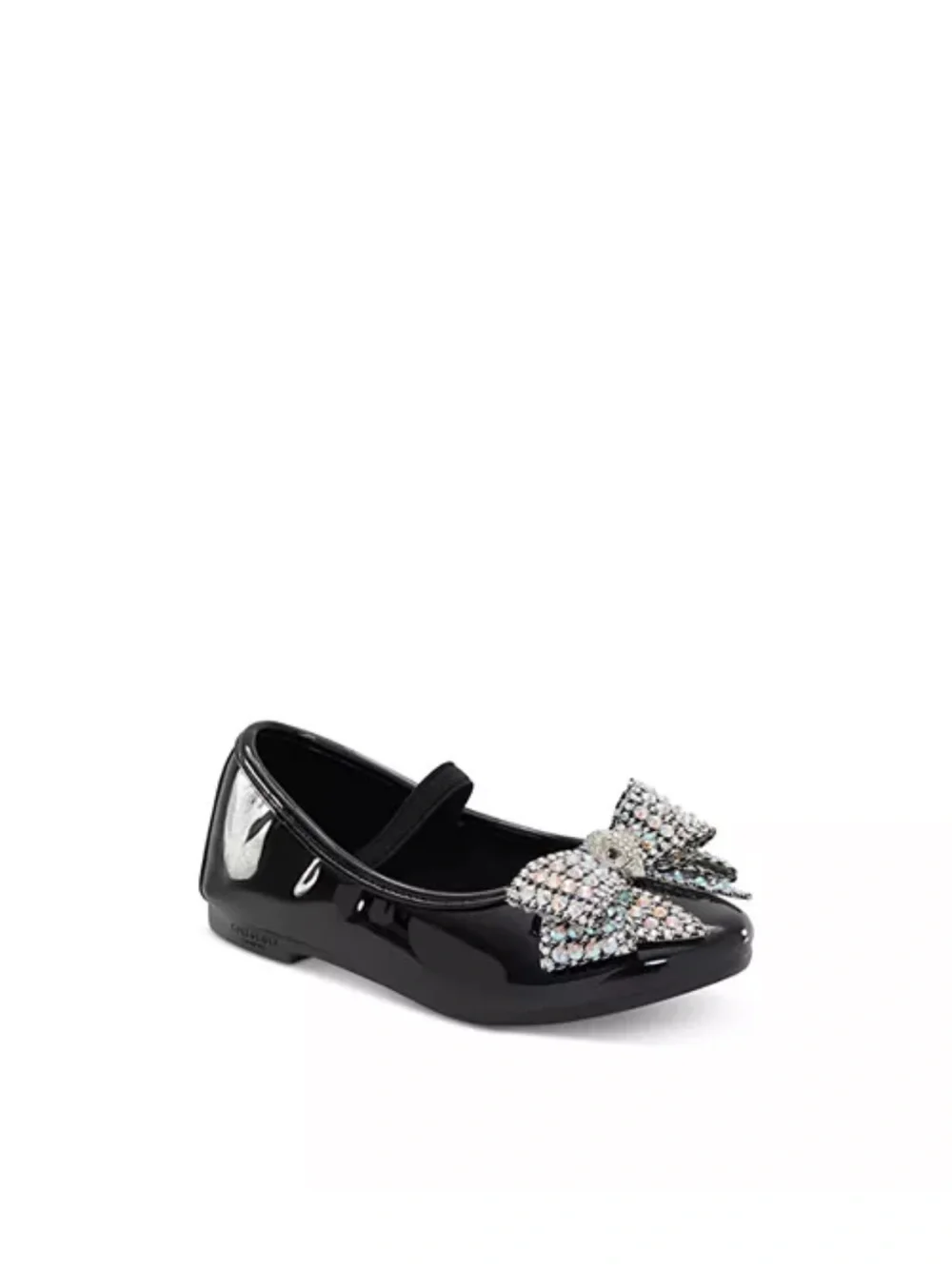 Kurt Geiger Girls' Black Patent Mary Jane Flats with Crystal Bow
